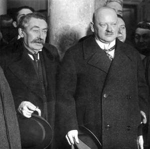 Gustav Stresemann (rechts) mit Aristide Briand